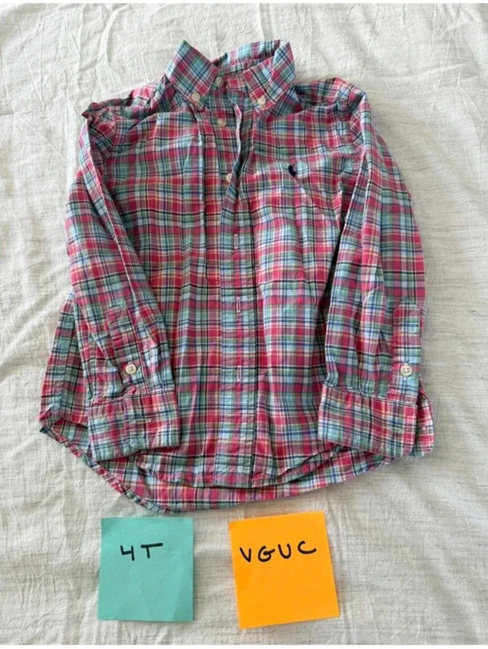 Polo Ralph lauren plaid button up 4t